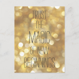 Neuanfang - Gold Inspiration Zitat Postkarte