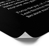 Neuanfang reinigen Inspirationsgedicht Poster (Ecke)