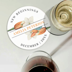 Neuanfang Retro White Lily Floral Ruhestand Getränkeuntersetzer