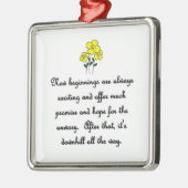 Neuanfänge sind immer aufregend und bieten viel ornament aus metall (Links)