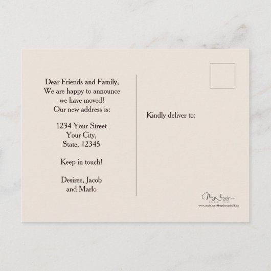 Neuankündigung des Herbstlandes Postkarte (Rückseite)