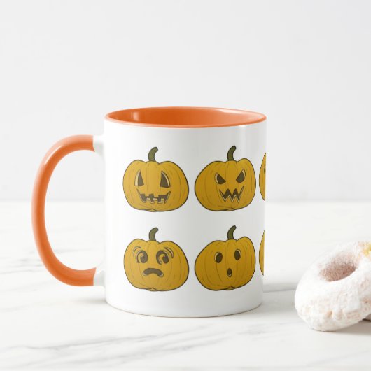 Neuartige Vintage Halloween Pumpkins-Tasse Tasse (Mit Donut)