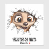 Neuartiger Durchbruch Loch Peeking Niedlich Meerka Aufkleber (Blatt)