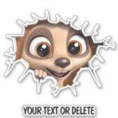 Neuartiger Durchbruch Loch Peeking Niedlich Meerka Aufkleber (Vorderseite)