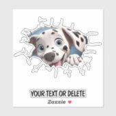 Neuartiger Durchbruch Loch Peeking Niedlicher Dalm Aufkleber (Blatt)