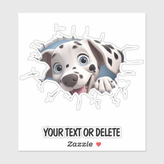 Neuartiger Durchbruch Loch Peeking Niedlicher Dalm Aufkleber (Blatt)