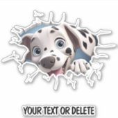 Neuartiger Durchbruch Loch Peeking Niedlicher Dalm Aufkleber (Vorderseite)