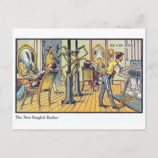 Neuartiger Friseur Postkarte (Vorderseite)
