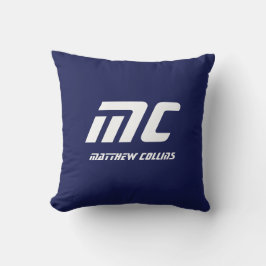 Neuartiger Minimalistischer Monogramm-Name Weißer  Kissen