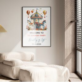 Neuartiger Niedlicher Zirkus Fasching Fest Zum Geb Poster