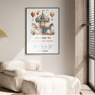 Neuartiger Niedlicher Zirkus Fasching Fest Zum Geb Poster