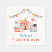 Neuartiger Niedlicher Zirkus Fasching Fest Zum Geb Serviette (Vorderseite)