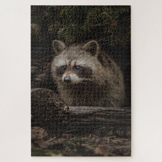 Neuartiger Racoon im Wald Puzzle (Vertikal)