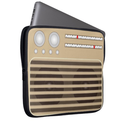 Neuartiger Retro-Radio-Effekt Laptopschutzhülle (Vorne Rechts)