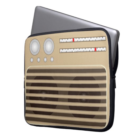 Neuartiger Retro-Radio-Effekt Laptopschutzhülle (Vorderseite Links)