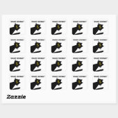 Neuartiger Schwarzer Katzenaufkleber Quadratischer Aufkleber (Blatt)