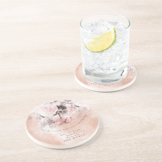 Neuartiger Vintager Blütenmüttertag Getränkeuntersetzer (Seite)