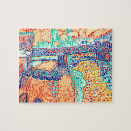 Neuartiges Abstraktes Art Deco Multi Color Puzzle