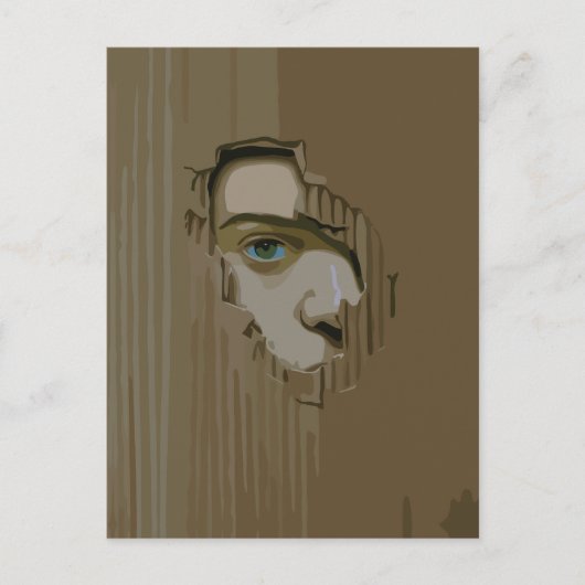 Neuartiges Auge durch Pappe Postkarte (Vorderseite)