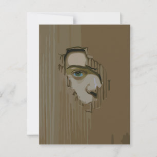Neuartiges Auge durch Pappe Postkarte