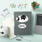 Neuartiges Black Kitty Cat Oval Vinyl Sticker Set (iPad Hülle)