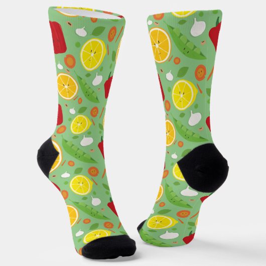 Neuartiges Fun Muster Gemüsepflanzenfutter Socken (Gewinkelt)