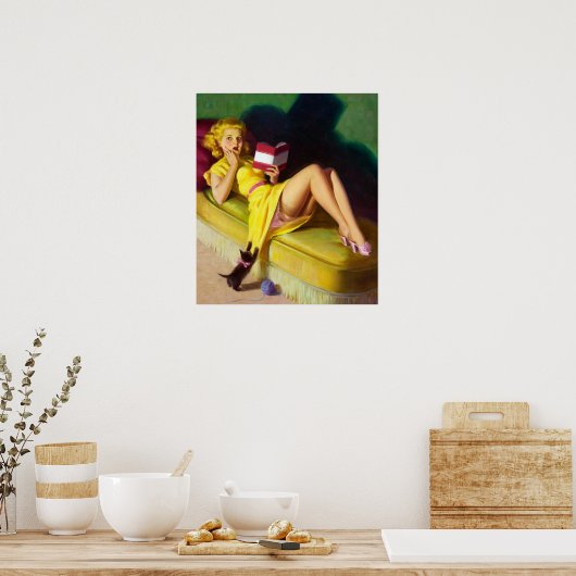 Neuartiges Kitten Button Up Poster (Küche)