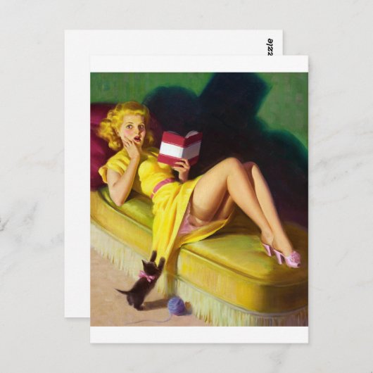 Neuartiges Kitten Button Up Postkarte (Vorne/Hinten)