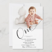 Neuartiges Minimalistisches Erstgeburtsgeschlecht Einladung (Vorderseite)