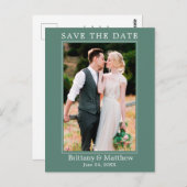 Neuartiges Minimalistisches Eukalyptus-Grün Save t Postkarte (Vorne/Hinten)