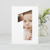 Neuartiges Minimalistisches Foto Nummer Eins Einladung (Stehend Vorderseite)