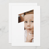 Neuartiges Minimalistisches Foto Nummer Eins Einladung (Vorne/Hinten)