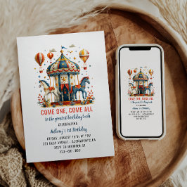 Neuartiges Niedliches Circus Festival 1. Geburtsta Einladung