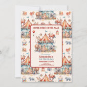 Neuartiges Niedliches Circus Festival 1. Geburtsta Einladung (Vorderseite)