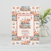 Neuartiges Niedliches Circus Festival 1. Geburtsta Einladung (Stehend Vorderseite)