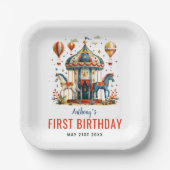 Neuartiges Niedliches Circus Festival 1. Geburtsta Pappteller (Vorderseite)