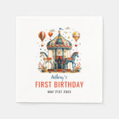 Neuartiges Niedliches Circus Festival 1. Geburtsta Serviette (Vorderseite)