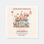 Neuartiges Niedliches Circus Festival 1. Geburtsta Serviette (Vorderseite)