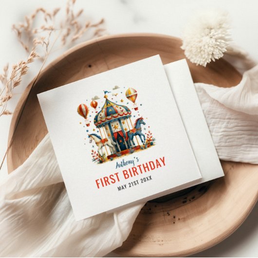 Neuartiges Niedliches Circus Festival 1. Geburtsta Serviette