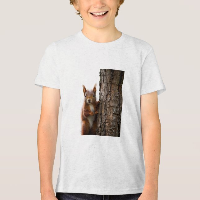 Neuartiges Rotes Eichhörnchen Tri-Blend Shirt (Vorderseite)