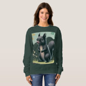 "Neuartiges Schwarzes Eichhörnchen im Park - Natur Sweatshirt (Vorne ganz)