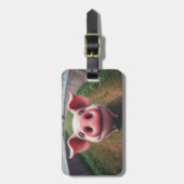 Neuartiges Schwein auf einem benutzerdefinierten G Gepäckanhänger (Vorderseite vertikal)