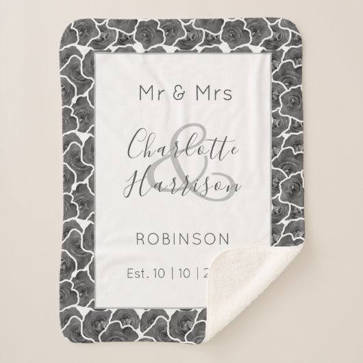 Neuauflage von Mr. und Mrs. Personalisiert Wedding Sherpadecke (Vorderseite)