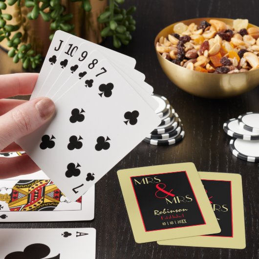 Neuauflage von Mrs. und Mrs. Personalisiert Weddin Spielkarten (In Situ)