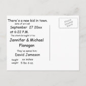 NeuBaby Ankündigungspostkarte (Rückseite)