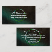 Neubau des Motorrads, grünes Leder-Look, Metallrin Visitenkarte (Vorne/Hinten)