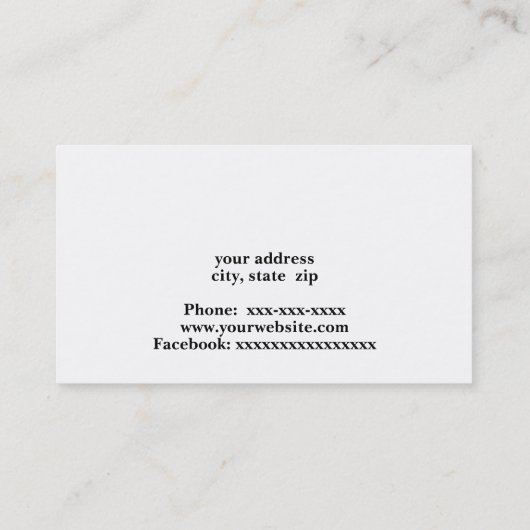 Neubau eines Single Visitenkarte (Rückseite)