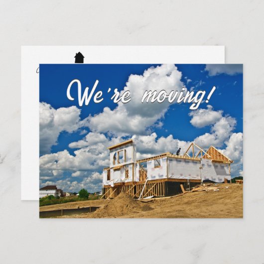 Neubau eines Wohnhauses Ankündigungspostkarte (Vorne/Hinten)