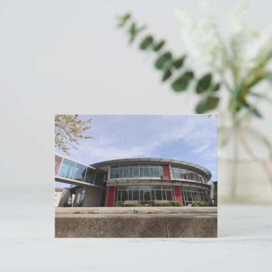 NEUBAU HAAGER REALSCHULE IM FRÜHLING POSTKARTE (Stehend Vorderseite)
