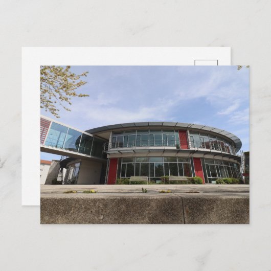 NEUBAU HAAGER REALSCHULE IM FRÜHLING POSTKARTE (Vorne/Hinten)